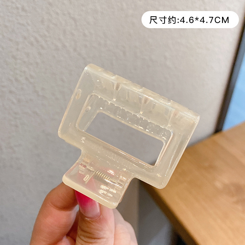 Pinza de pelo blanco femenino verano alto sentido Cabeza trasera updo tiburón clip gran horquilla esmerilado baño horquilla tocado