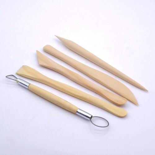 Clay Sculpture Five-piece Set Ceramic Art Clay Cutting Tools Handmade Sculpture Knife DIY Art Wooden Mud Knife Wholesale
