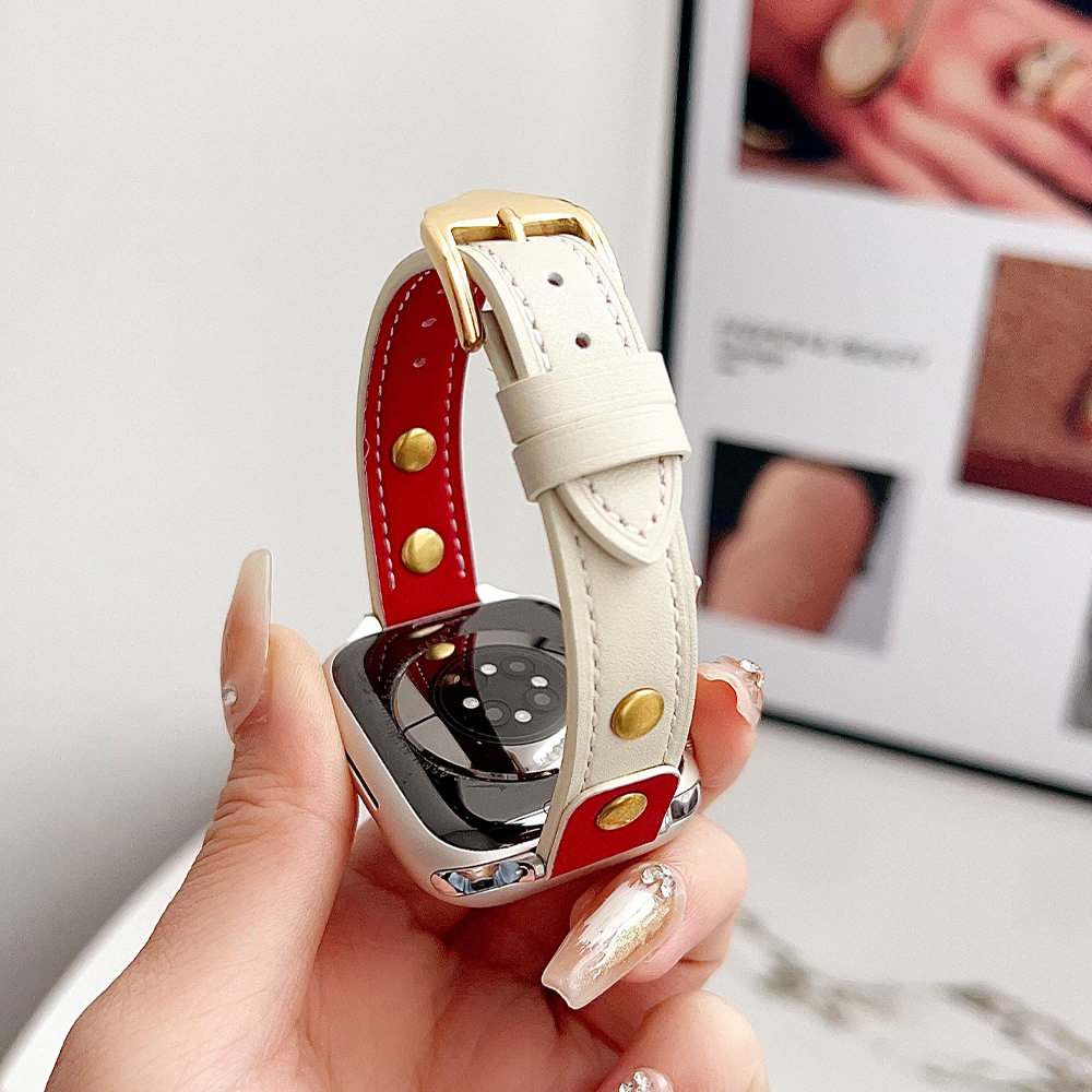 30g Weight Watch Strap Classification Genuine leather Material Round Pattern Casual, Simple Style Style Casual Simple Style Round Watch Strap 5