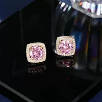 Милые квадратные серьги, ретро цирконий, серебряная игла, корейский стиль, простой и элегантный дизайн, высокое качество