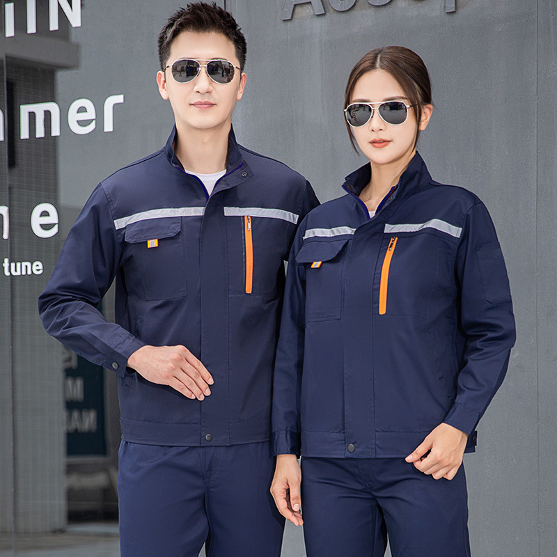 春秋长袖工作服劳保服可印制工装制服男工厂电焊汽修车间厂家套装