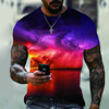 Summer big short sleeve T-shirt for leisure, 3D
