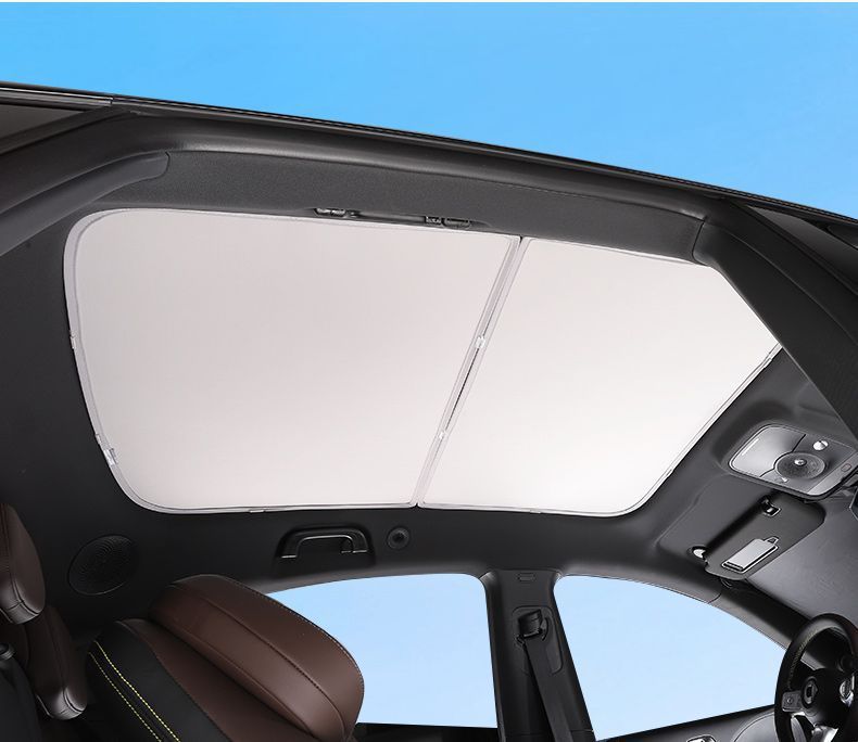 Car Sunshade Curtain, Roof Sunshade, Sun Protection and Heat Insulation Canopy, Split-Type Sunroof, Suede Style Sunshade, Suede Fabric