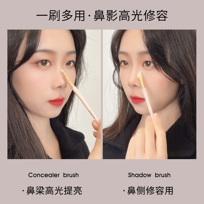 Rosa hoz nariz sombra cepillo nuevas herramientas de belleza ángulo oblicuo reparación nariz ala floración modificado resaltar sombra cepillo al por mayor