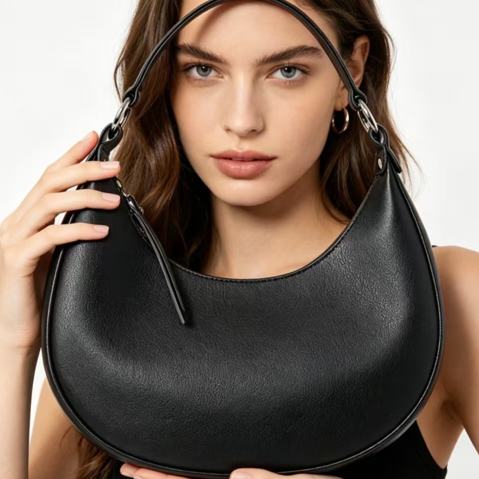 Cross-Border Simple Shoulder Handbag, Large Capacity Women's Crossbody Bag, Underarm Bag, Niche High-End Therow Bag