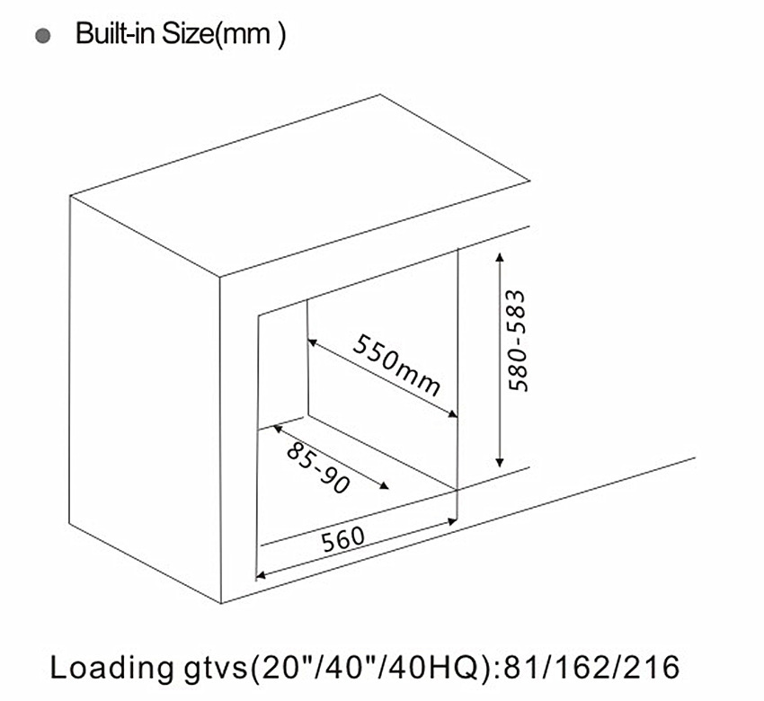 电烤箱 嵌入尺寸和装载数量