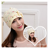 Cotton windproof autumn hat with bow for pregnant, wholesale, Korean style, flowered