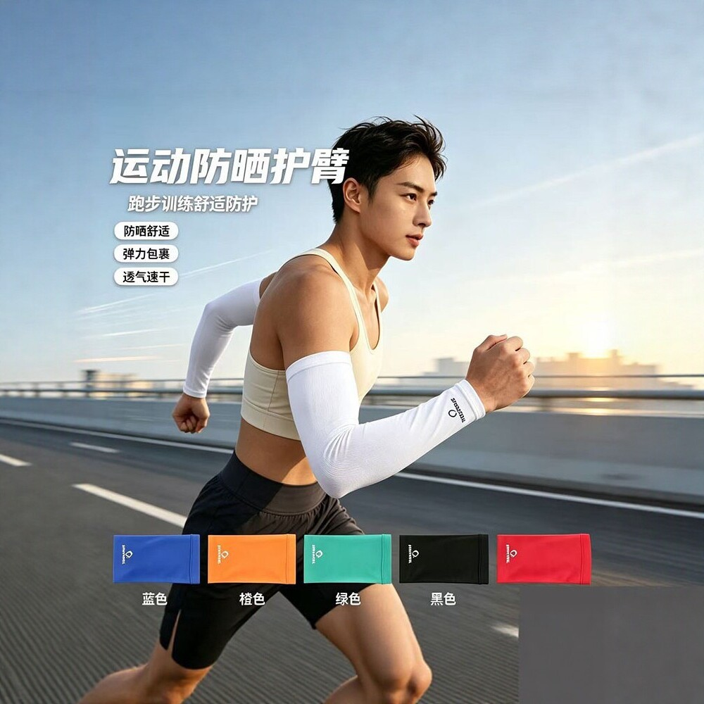 In-stock sports sun protection arm sleeves, unisex, for summer running and cycling, high elasticity, outdoor arm sleeves, cross-border product