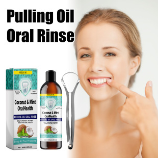 EELHOE Mouth Coconut Oil Mouthwash to remove stains, clean teeth, clean breath, clean mouth, care for gums