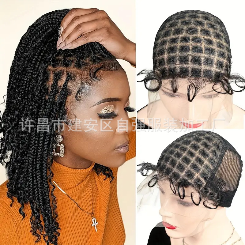 Manufacturer Wholesale Full Lace Hand-Woven Hair Crochet Braided Cap with Baby Hair Manufacturer Wholesale Full Lace Hand-Woven Hair Crochet Braided Cap with Baby Hair