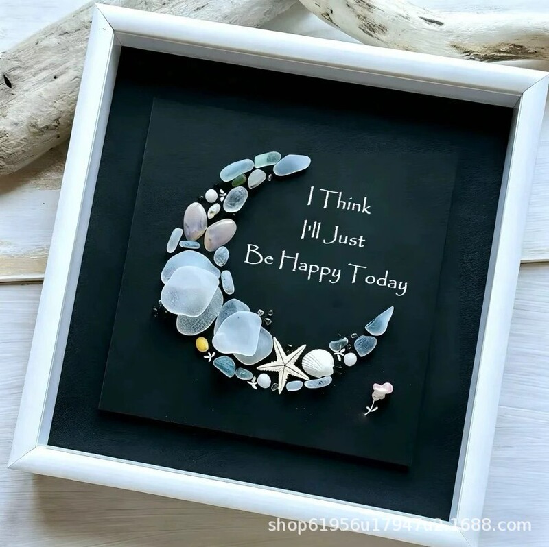Hot-Selling New Product on Independent Platforms: Sea Glass Moon Art Creative Home Decor Sea Glass Moon Art Frame Hot-Selling New Product on Independent Platforms: Sea Glass Moon Art Creative Home Decor Sea Glass Moon Art Frame