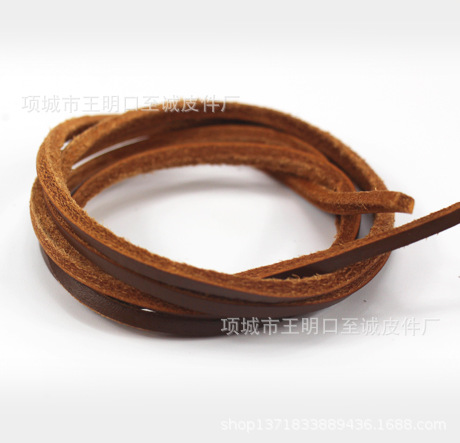 厂家直销各种规格颜色真皮皮绳皮线皮条牛皮鞋带工业吊绳榉木绳带