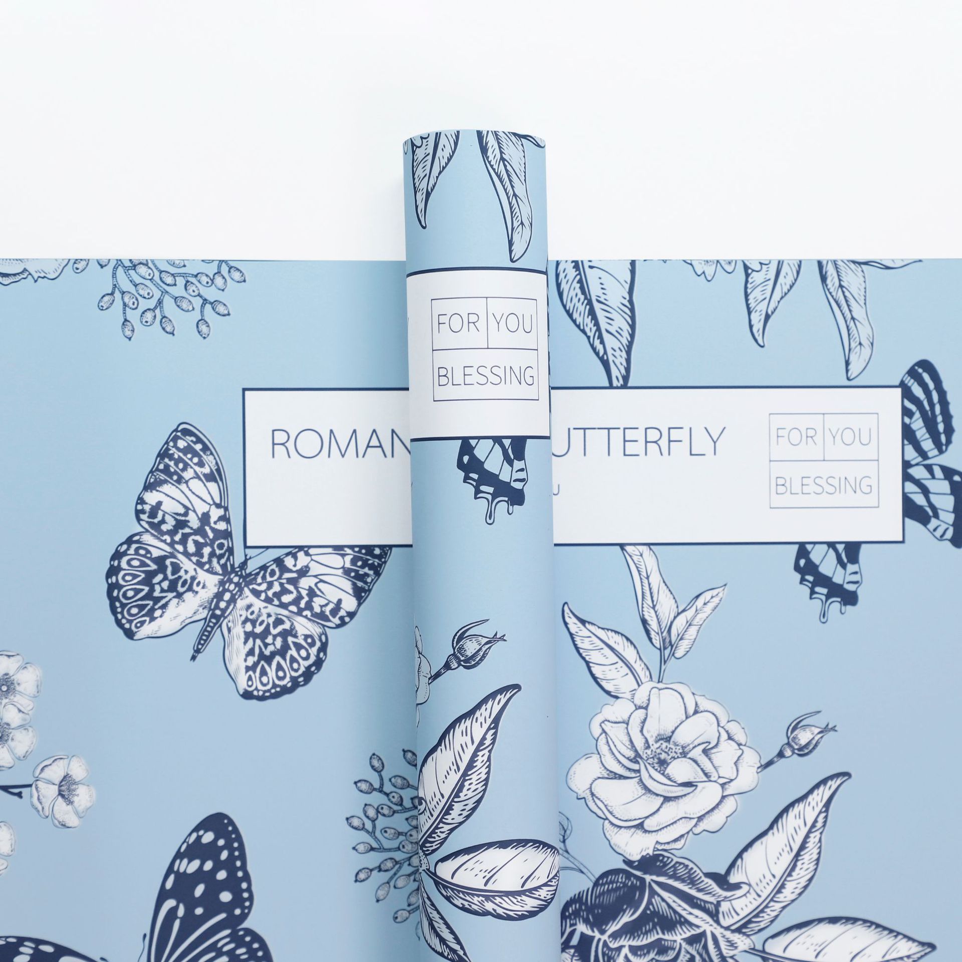 Papel de pluma de mariposa de flores de estilo retro papel de embalaje de flores impermeable florista papel de embalaje de flores