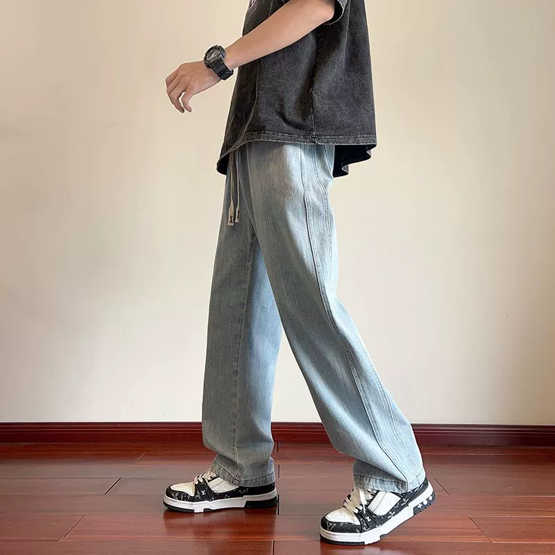 Осенние брюки, джинсы для отдыха, slim fit, прямой свободный крой