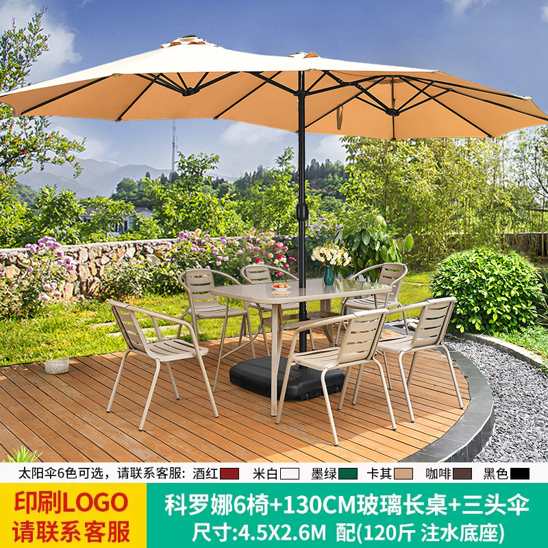Aijia outdoor Umbrella Umbrella patio tres paraguas de columna media gran paraguas de sol tiendas comerciales toldo al aire libre paraguas de puestos image 28