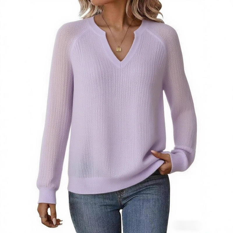 European and American Cross-Border Independent Website Spring New Models Aliexpress Amazon Temu V-Neck Raglan Sleeve Casual Sweater Women's Clothing European and American Cross-Border Independent Website Spring New Models Aliexpress Amazon Temu V-Neck Raglan Sleeve Casual Sweater Women's Clothing