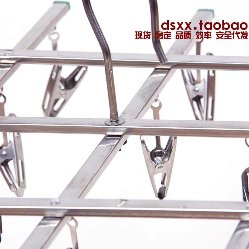 Gancho a prueba de viento de acero inoxidable retráctil percha de ropa plegable 20 clip multi-clip percha de ropa interior percha calcetines tendedero al por mayor