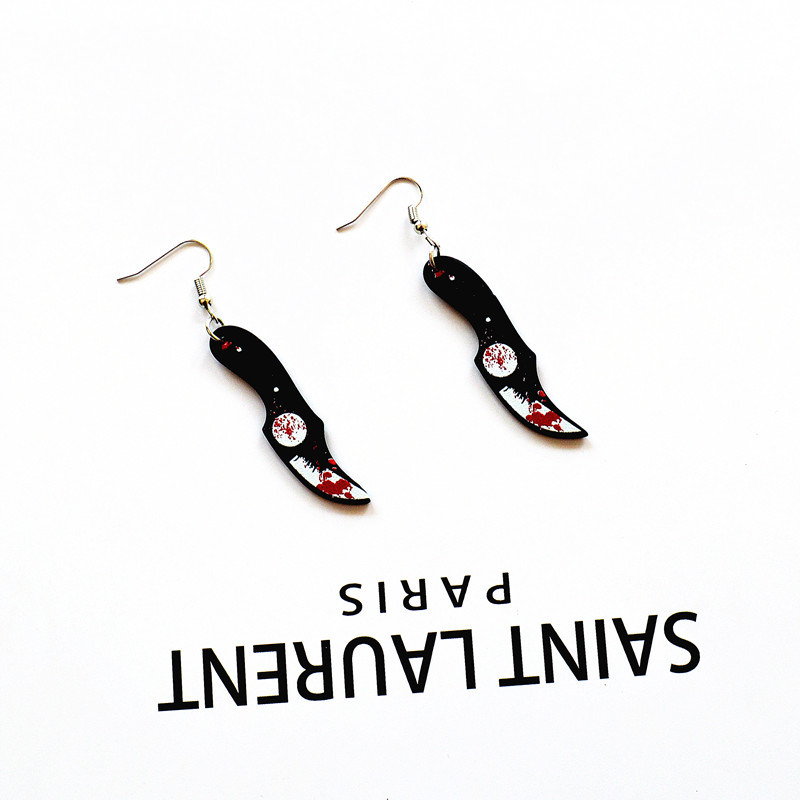 Novelty Style Halloween Novelty Knife Arylic Festival Earrings Party Supplies Party Accessories