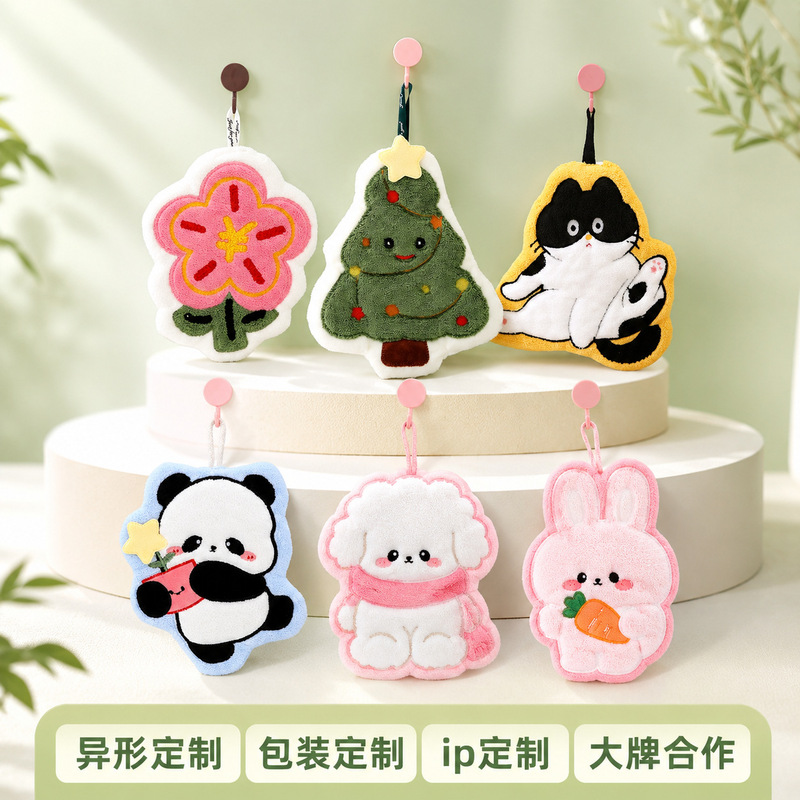 Customized Coral Fleece Absorbent Hand Towel, Cute Kitchen Hanging Cloth, Promotional Company Gift Customized Coral Fleece Absorbent Hand Towel, Cute Kitchen Hanging Cloth, Promotional Company Gift