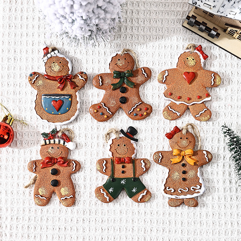 50g Weight pendant Home Textiles & Decor Type Hanging Ornaments Event & Party Supplies 1 Piece Quantity Party, Festival Occasion Resin Material Christmas Festival Gingerbread Pattern Cute Style Christmas Cute Gingerbread Resin Party Festival Hanging Ornaments 7