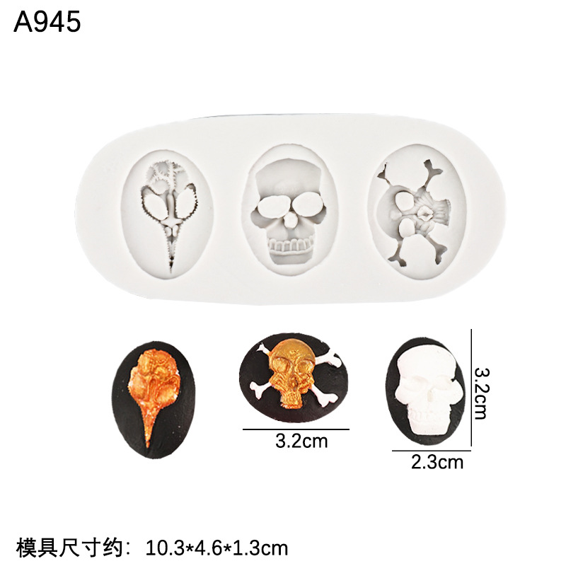 DIY epoxi fondant calabaza bat araña cráneo molde de silicona Halloween hornear pastel de chocolate Decoración