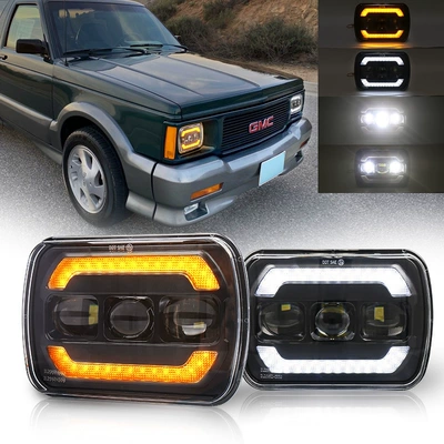 5X 7 düym Wrangler düzbucaqlı LED fənər, dönmə siqnalı, yaxın/uzaq işıq, DRL.