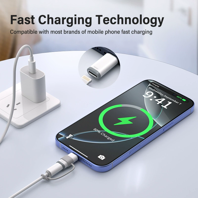 Адаптер Lightning→USB‑C серии FA/FD, интерфейс L↔C, до 27 Вт быстрой зарядки, 480 Мбит/с