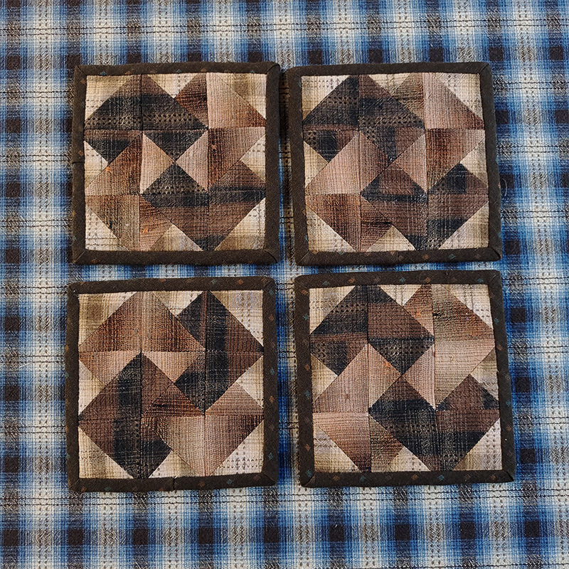 Primer paño teñido estera de té hecho a mano DIY patchwork corredor de mesa bordado Lu bordado estera de la placa de té Zen camino de mesa té arte de la vendimia toalla de té