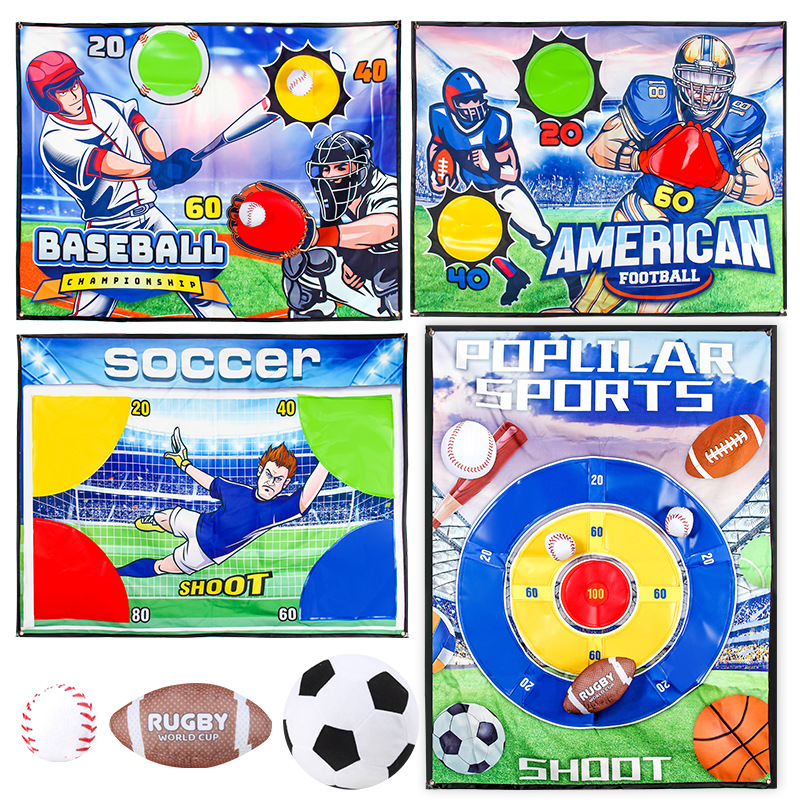 Exportación transfronteriza béisbol rugby tela objetivo pegado bola de juego conjunto de juguetes de ocio deportivos al aire libre