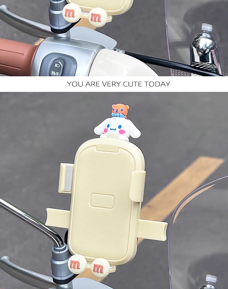 Electric Vehicle Mobile Phone Holder Motorcycle Bicycle Universal Navigation Shock-Proof and Shake-Proof Cute Cartoon Mobile Phone Holder