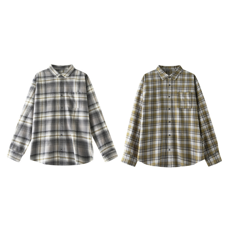 Men's Flannel Long-Sleeved Shirt, Unprinted Men's Shirt, Autum New Brushed Cotton Warm Velvet Fabric, Good Quality Men's Clothing
