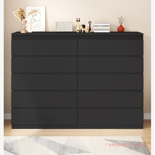 [Hot Sale] Black Chest of Drawers Home Bedroom Storage Locker Light Luxury Italian Living Room Drawer Chest of Drawers