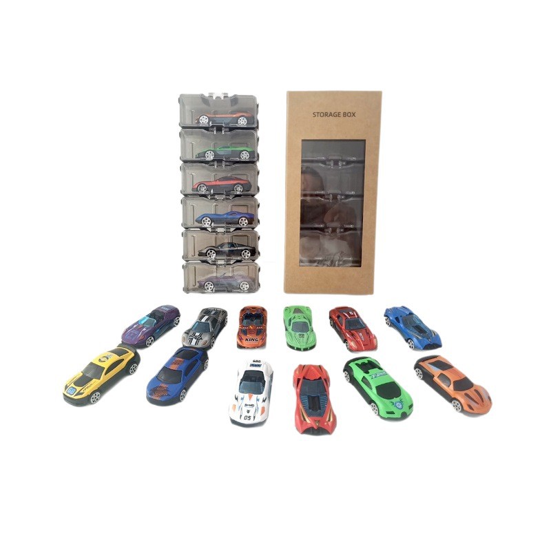 Coche de juguete para niños aleación deslizante caja de almacenamiento de automóviles metálicos running showcase mini regalos para niños de carreras