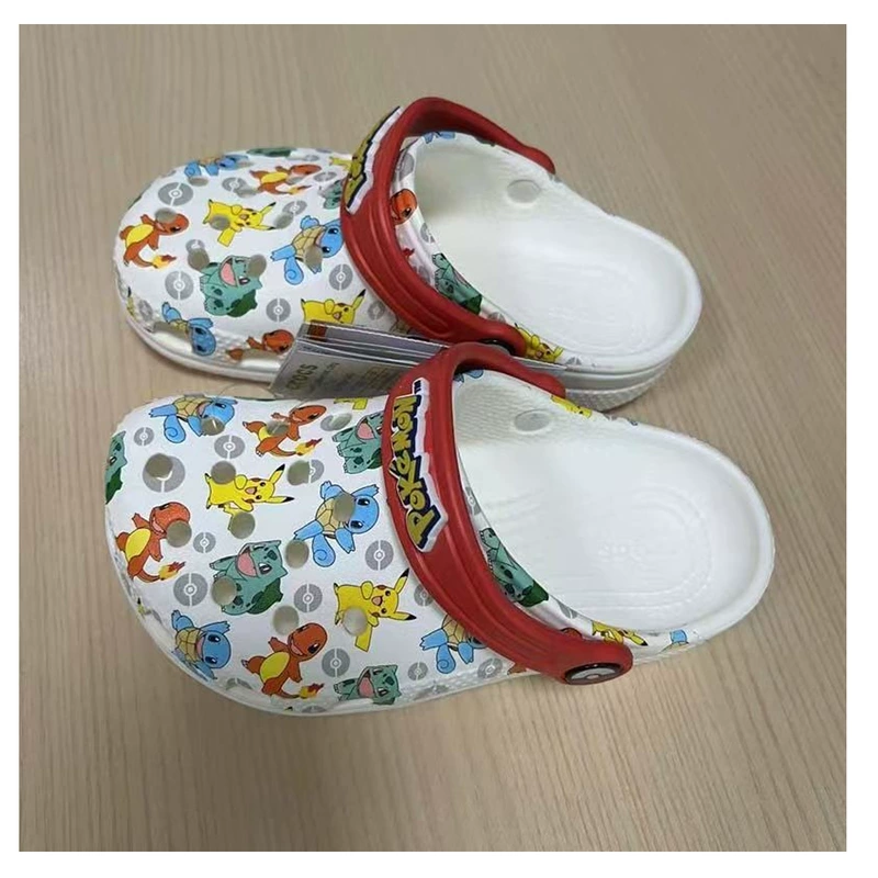 Модные детские классические тапочки в стиле Crocs для мальчиков пляжные босоножки закрытый носок подходят для носки на улице
