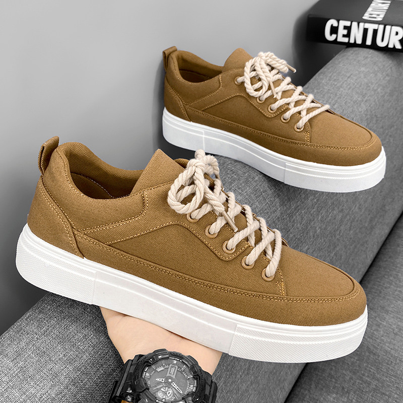 Baskets homme noires en toile doublées pluche polyvalentes_voghion.com