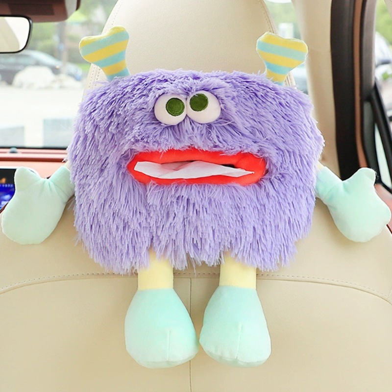 Cartoon Car Tissue, Che Zai Ka Tong Zhi Jin He / Zhi Jin Tao Car tissue box/set - forest-series-3d-purple-monster