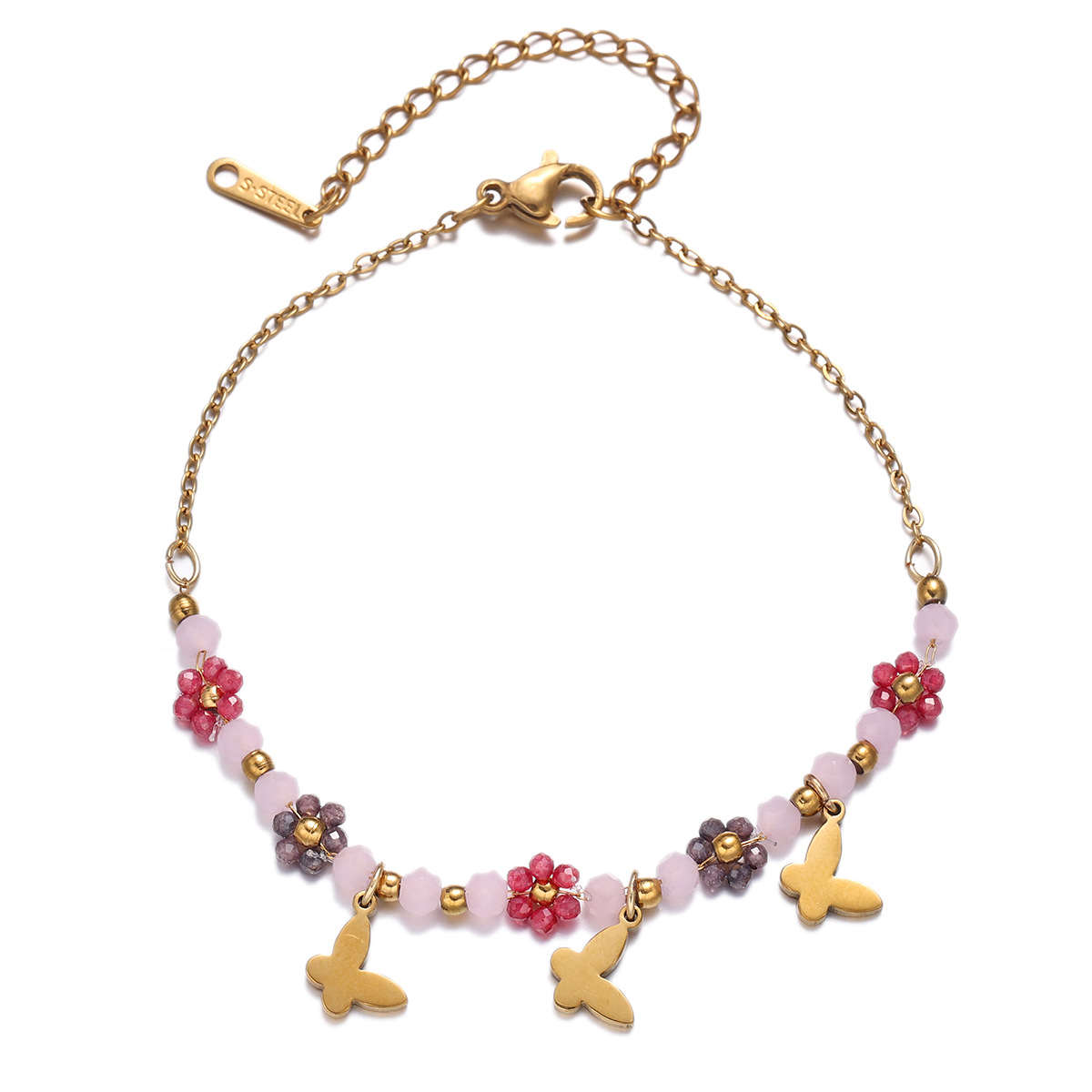 Tina transfronteriza verano explosivo pulsera de acero de titanio no decolor diseño nicho collar de acero inoxidable joyería al por mayor