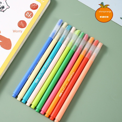Morandi colored fiber head sketching pen for children, painting, outlining, learning, marking pen, stationery supplies wholesale