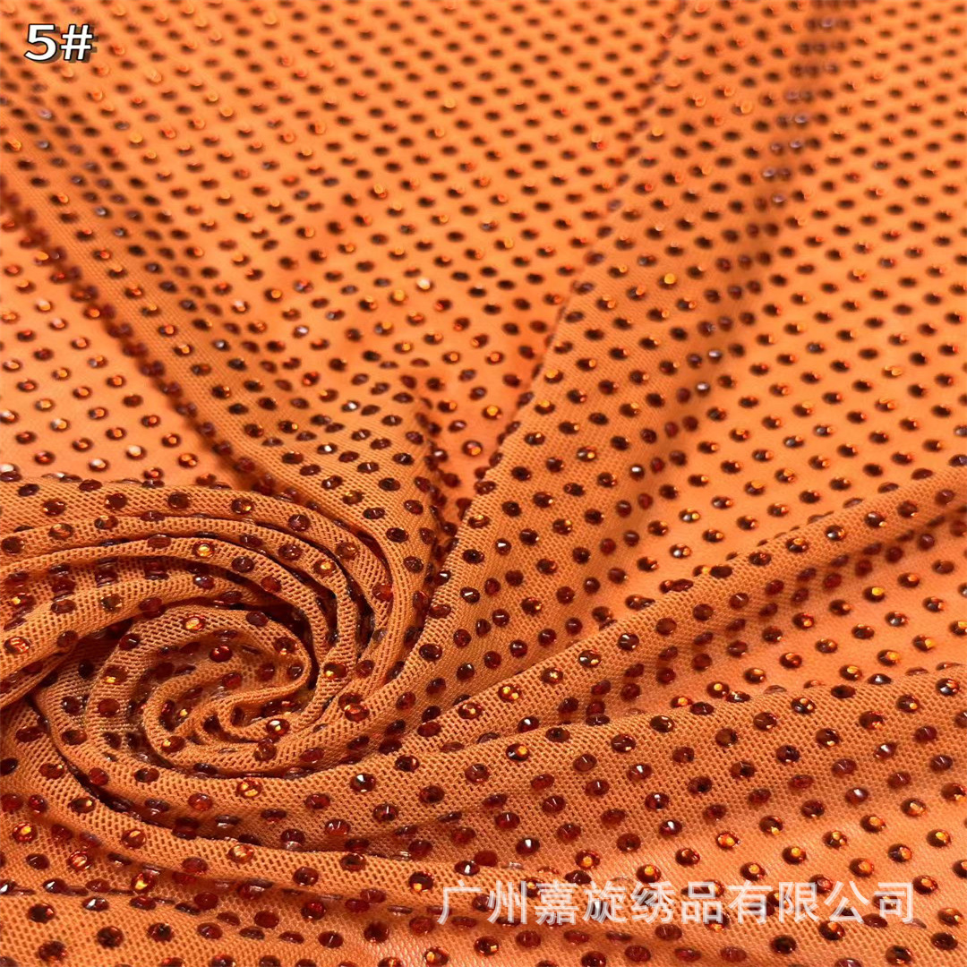 Tela elástica de malla con pedrería a todo color del fabricante para zapatos y sombreros de vestidos de novia africanos, accesorios de moda DIY para el cabello, tela con piedras.
