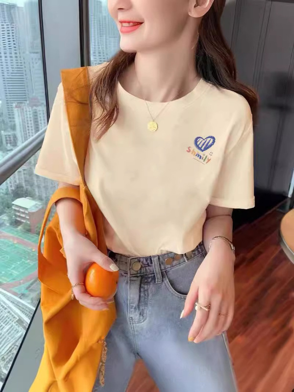 純綿半袖tシャツレディース2025夏新作ファッションブランド|undefined