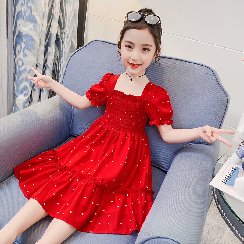 Falda de princesa para niñas 2023 nuevo vestido floral falda delgada para niña verano 3-10 años versión coreana