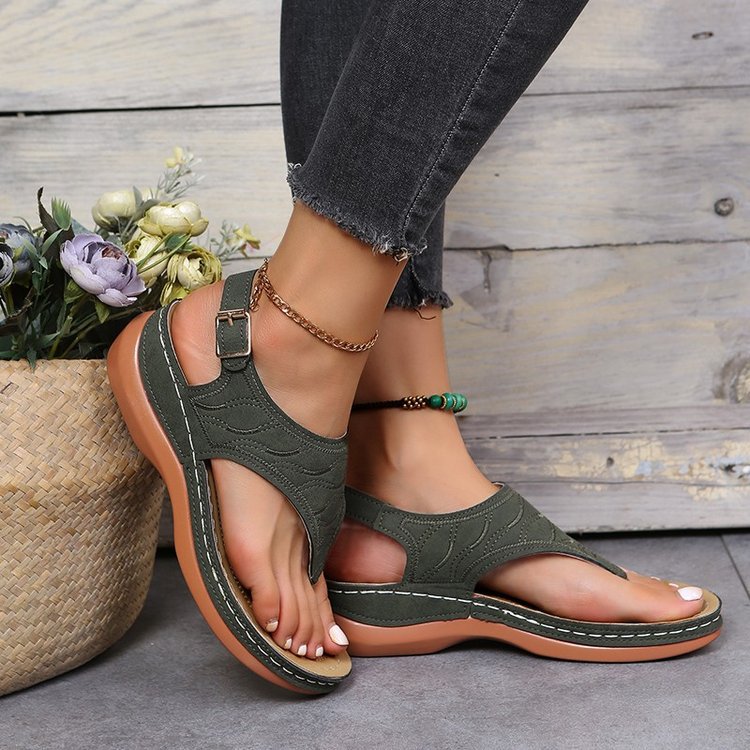 Damen-Sandalen, Reise-Party, synthetische orthopädische Flip-Flops mit Fußgewölbeunterstützung_voghion.com