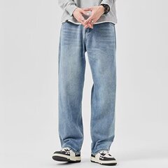 浅色牛仔裤男士2025春夏季款直筒宽松男裤百搭阔腿休闲裤潮