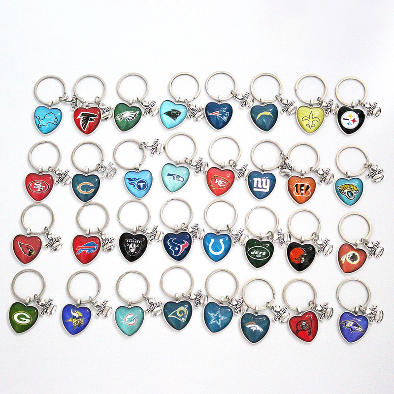 Nfl American Football Team Logo Keychain I Love Football American Football Team Keychain
