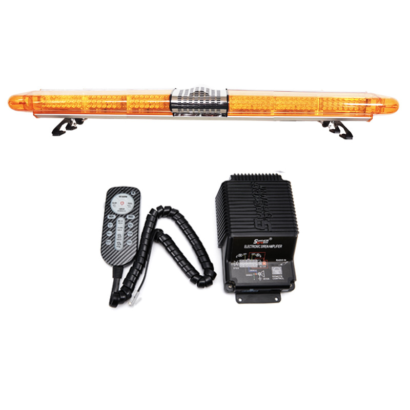 LED Roof Warning Light Long Row Strobe Light 1.7m Flashing Light + Horn + 30-Second Recording Alarm 220R39