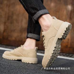Spring Men's Leather Shoes, Casual Men's Shoes, Youth Non-Slip Work Shoes, Breathable Men's Black Work Safety Shoes