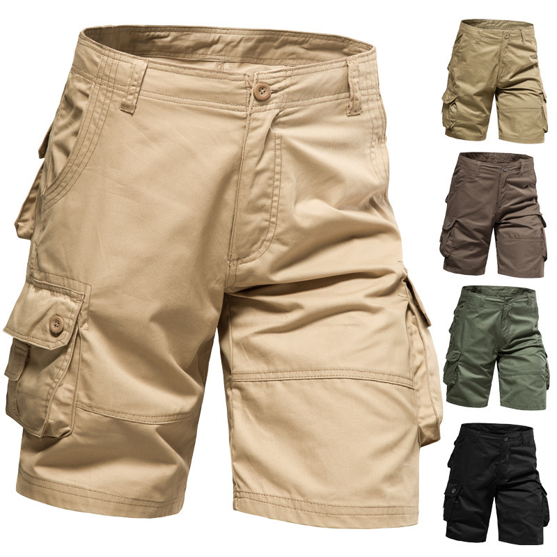 Free Shipping Cross-Border Summer Shorts Men's Cargo Pants Military-Colored Pants Plus Size Men's Knee-Length Shorts Casual Versatile Shorts