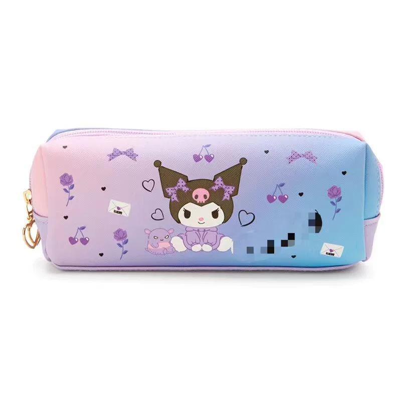 Cartoon polyurethane cute pencil case with zipper, double-sided doll, new collection