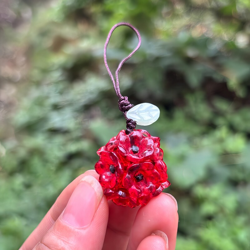 【有球必应】手工编织琉璃花球手机挂件绣球花包包挂饰车挂小礼物|undefined