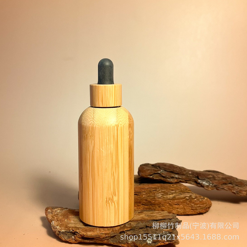 竹のゴムの頭の点滴の瓶の精華の液体の携帯は瓶の竹の製の光を避ける精華を分けて瓶の竹の木を分けて瓶を詰めます|undefined